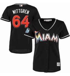 Women's Majestic Miami Marlins #64 Nick Wittgren Authentic Black Alternate 2 Cool Base MLB Jersey