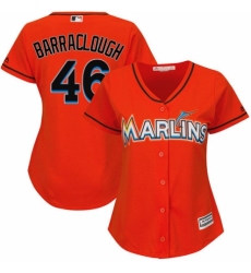 Women's Majestic Miami Marlins #46 Kyle Barraclough Replica Orange Alternate 1 Cool Base MLB Jersey