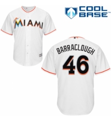 Youth Majestic Miami Marlins #46 Kyle Barraclough Replica White Home Cool Base MLB Jersey