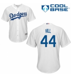 Youth Majestic Los Angeles Dodgers #44 Rich Hill Authentic White Home Cool Base MLB Jersey