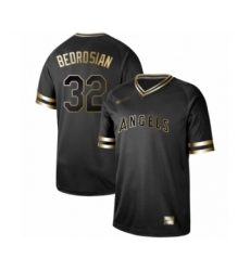 Men's Los Angeles Angels of Anaheim #32 Cam Bedrosian Authentic Black Gold Fashion Baseball Jersey