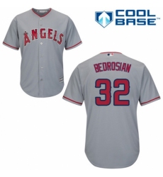 Youth Majestic Los Angeles Angels of Anaheim #32 Cam Bedrosian Replica Grey Road Cool Base MLB Jersey