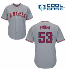 Youth Majestic Los Angeles Angels of Anaheim #53 Blake Parker Authentic Grey Road Cool Base MLB Jersey