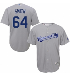 Youth Majestic Kansas City Royals #64 Burch Smith Authentic Grey Road Cool Base MLB Jersey