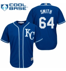 Youth Majestic Kansas City Royals #64 Burch Smith Replica Blue Alternate 2 Cool Base MLB Jersey