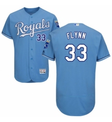 Men's Majestic Kansas City Royals #33 Brian Flynn Light Blue Alternate Flex Base Authentic Collection MLB Jersey