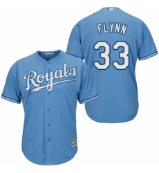 Men's Majestic Kansas City Royals #33 Brian Flynn Replica Light Blue Alternate 1 Cool Base MLB Jersey