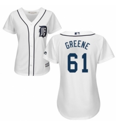 Women's Majestic Detroit Tigers #61 Shane Greene Authentic White Home Cool Base MLB Jersey