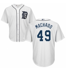 Men's Majestic Detroit Tigers #49 Dixon Machado Replica White Home Cool Base MLB Jersey