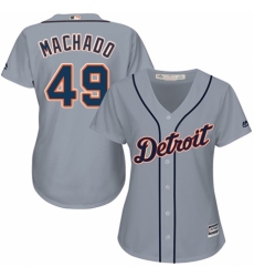 Women's Majestic Detroit Tigers #49 Dixon Machado Authentic Grey Road Cool Base MLB Jersey