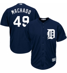 Youth Majestic Detroit Tigers #49 Dixon Machado Replica Navy Blue Alternate Cool Base MLB Jersey
