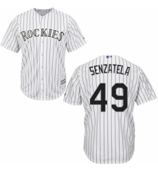 Men's Majestic Colorado Rockies #49 Antonio Senzatela Replica White Home Cool Base MLB Jersey