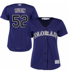 Women's Majestic Colorado Rockies #52 Chris Rusin Replica Purple Alternate 1 Cool Base MLB Jersey