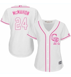 Women's Majestic Colorado Rockies #24 Ryan McMahon Replica White Fashion Cool Base MLB Jersey