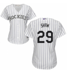 Women's Majestic Colorado Rockies #29 Bryan Shaw Replica White Home Cool Base MLB Jersey
