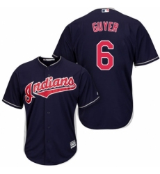 Men's Majestic Cleveland Indians #6 Brandon Guyer Replica Navy Blue Alternate 1 Cool Base MLB Jersey