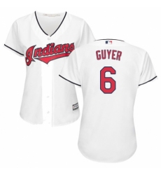 Women's Majestic Cleveland Indians #6 Brandon Guyer Authentic White Home Cool Base MLB Jersey