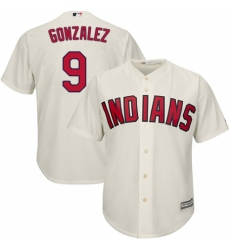 Men's Majestic Cleveland Indians #9 Erik Gonzalez Replica Cream Alternate 2 Cool Base MLB Jersey