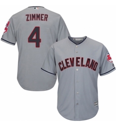 Youth Majestic Cleveland Indians #4 Bradley Zimmer Replica Grey Road Cool Base MLB Jersey