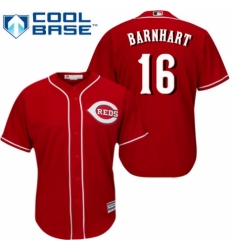 Youth Majestic Cincinnati Reds #16 Tucker Barnhart Authentic Red Alternate Cool Base MLB Jersey