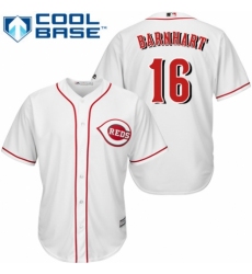 Youth Majestic Cincinnati Reds #16 Tucker Barnhart Authentic White Home Cool Base MLB Jersey