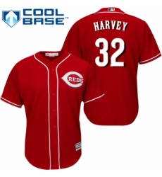 Youth Majestic Cincinnati Reds #32 Matt Harvey Replica Red Alternate Cool Base MLB Jersey