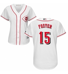 Women's Majestic Cincinnati Reds #15 George Foster Authentic White Home Cool Base MLB Jersey