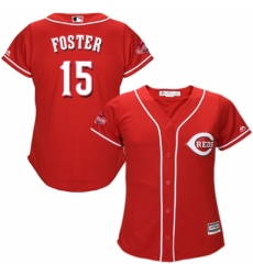Women's Majestic Cincinnati Reds #15 George Foster Replica Red Alternate Cool Base MLB Jersey