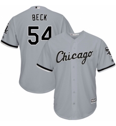 Youth Majestic Chicago White Sox #54 Chris Beck Replica Grey Road Cool Base MLB Jersey