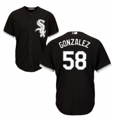 Youth Majestic Chicago White Sox #58 Miguel Gonzalez Authentic Black Alternate Home Cool Base MLB Jersey