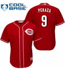 Youth Majestic Cincinnati Reds #9 Jose Peraza Replica Red Alternate Cool Base MLB Jersey