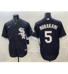 Men's Chicago White Sox #5 Munetaka Murakami Black Alternate Stitched Baseball Jersey