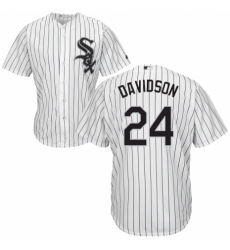 Men's Majestic Chicago White Sox #24 Matt Davidson Replica White Home Cool Base MLB Jersey