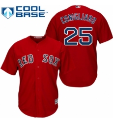 Youth Majestic Boston Red Sox #25 Tony Conigliaro Authentic Red Alternate Home Cool Base MLB Jersey