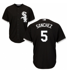 Men's Majestic Chicago White Sox #5 Yolmer Sanchez Replica Black Alternate Home Cool Base MLB Jersey