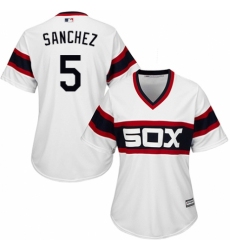 Women's Majestic Chicago White Sox #5 Yolmer Sanchez Authentic White 2013 Alternate Home Cool Base MLB Jersey