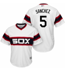 Youth Majestic Chicago White Sox #5 Yolmer Sanchez Authentic White 2013 Alternate Home Cool Base MLB Jersey