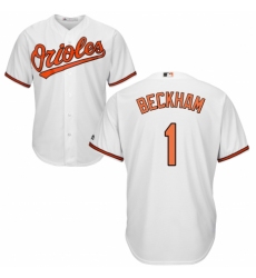 Men's Majestic Baltimore Orioles #1 Tim Beckham Replica White Home Cool Base MLB Jersey