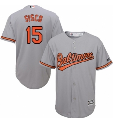 Youth Majestic Baltimore Orioles #15 Chance Sisco Authentic Grey Road Cool Base MLB Jersey