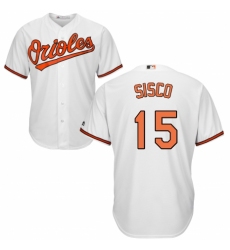 Youth Majestic Baltimore Orioles #15 Chance Sisco Replica White Home Cool Base MLB Jersey