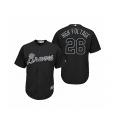 Women Atlanta Braves #26 Mike Foltynewicz High Foltage Black 2019 Players Weekend Replica Jersey