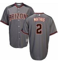 Men's Majestic Arizona Diamondbacks #2 Jeff Mathis Authentic Grey Road Cool Base MLB Jersey