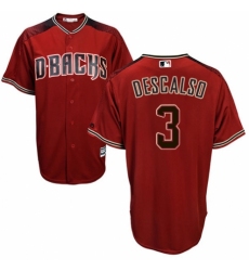 Men's Majestic Arizona Diamondbacks #3 Daniel Descalso Replica Red/Brick Alternate Cool Base MLB Jersey