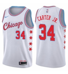 Youth Nike Chicago Bulls #34 Wendell Carter Jr. Swingman White NBA Jersey - City Edition