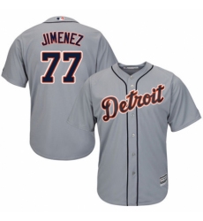 Men's Majestic Detroit Tigers #77 Joe Jimenez Replica Grey Road Cool Base MLB Jersey