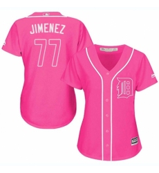 Women's Majestic Detroit Tigers #77 Joe Jimenez Authentic Pink Fashion Cool Base MLB Jersey