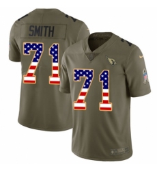 Youth Nike Arizona Cardinals #71 Andre Smith Limited Olive/USA Flag 2017 Salute to Service NFL Jersey
