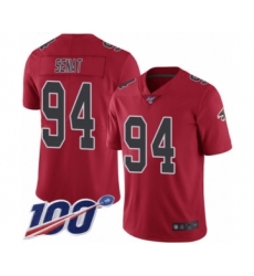 Men's Atlanta Falcons #94 Deadrin Senat Limited Red Rush Vapor Untouchable 100th Season Football Jersey