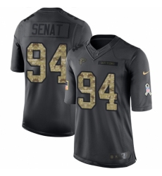 Youth Nike Atlanta Falcons #94 Deadrin Senat Limited Black 2016 Salute to Service NFL Jersey