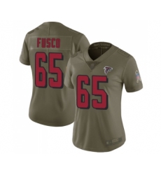 Women's Atlanta Falcons #65 Brandon Fusco Limited Olive 2017 Salute to Service Football Jersey